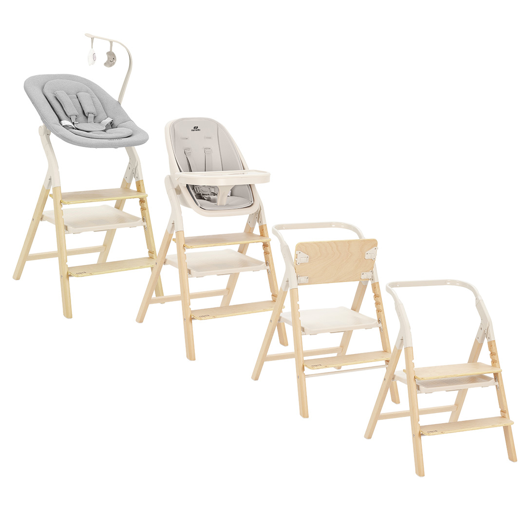 Lounger, high chair, attachable chair, and learning tower Ergo